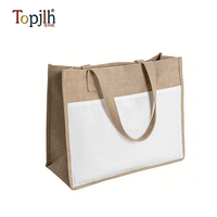 Sac de courses vierge en toile TC 380g avec poignée pour impression par transfert thermique DIY