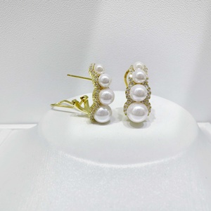 wholesale plata 925 sterling silver shell pearl butterfly <b>earring</b> magnificent trendy zircon 18k gold plated women <b>fine</b> <b>earrings</b> - Product Image 2
