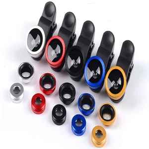 Ống Kính Điện thoại di động Acrylic 180 ° 0.67X Macro ba góc rộng Macro Ống kính mắt cá bên ngoài điện thoại máy ảnh Clip ống kính Kit - Product Image 2