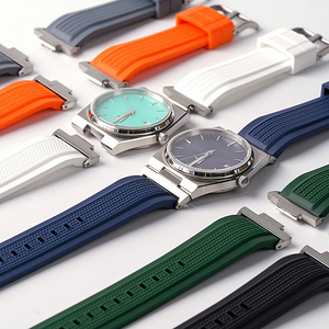 สําหรับ <span class=keywords><strong>Tissot</strong></span> <span class=keywords><strong>Prx</strong></span> นาฬิกา 12 มม.กีฬานุ่มซิลิโคน Watchband อะแดปเตอร์ 22 มม.สายนาฬิกายาง - Product Image 2
