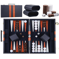 Jeu de backgammon de voyage portable pour 2 joueurs, plateau de backgammon de luxe personnalisé avec cube multiplicateur