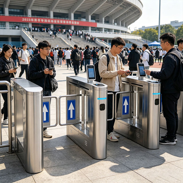 Modern Design Face Recognition Turnstile Swing Gate for Residential Community Hotel Retail Store Mall