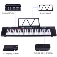 Música profesional Educativo Piano digital Teclado sensible al tacto Teclado Órgano electrónico para principiantes Teclado de 61 teclas