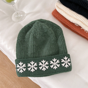 Nouveau bonnet tricoté chaud d'hiver avec motif jacquard à lettres, bonnets en laine pour femme, bonnet décontracté ample pour homme à grande taille - Product Image 5