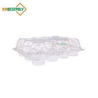 Boîte d'emballage en plastique transparent jetable pour 12 cupcakes, emballage en blister, boîte pour cupcakes, muffins, emballage transparent en PET, supports pour desserts
