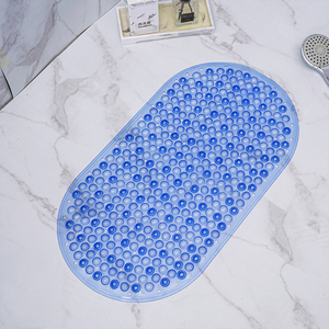Cailloux antidérapants extra longs résistants à la moisissure conception de ventouse PVC salle de bain baignoire tapis de douche avec antidérapant lavable en machine - Product Image 6