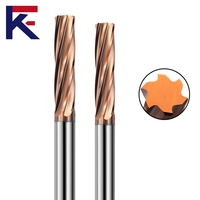 Escariador espiral de carburo de alta precisión KF H7 H8 H9 para acero inoxidable, herramienta de ranurado CNC de carburo 6F