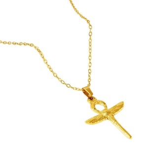Pendentif <span class=keywords><strong>Scarabée</strong></span> Ailé en Acier Inoxydable 304 Doré, Libellule Égyptienne, Amulette Gothique avec Chaîne pour Hommes et Femmes - Product Image 5