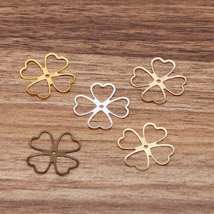 Acessórios de Ornamentação DIY Material Artesanal Peça de Flor de Cobre 22mm4 Coração Pêssego (09346) - Product Image 2