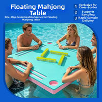 Table de Mahjong Flottante Carrée Pliante Moderne de Luxe, Étanche, en Matériau EVA, pour 4 Joueurs, Utilisation en Piscine, Pliable