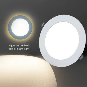 Etl round 6 inch 5cct dimmable panel lamp recessed downlight 12w+3w small night light led panel light
