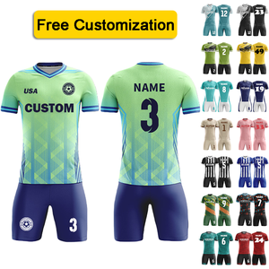 Maillot de football personnalisé avec logo, motifs et numéros pour hommes, étudiants, enfants, respirant, à séchage rapide, grande taille - Product Image 1