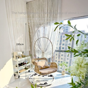 Feuille violette balcon Bella panier suspendu chaise balançoire cour intérieure et extérieure chaise en rotin matériau métallique - Product Image 1