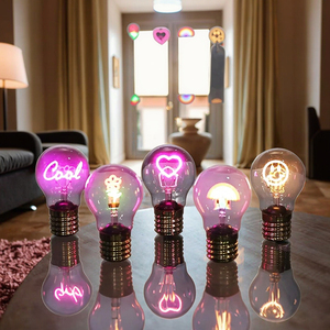 Led Filament Edison ánh sáng bóng đèn phim hoạt hình trái tim màu hồng cầu vồng tình yêu môi trường xung quanh bảng đèn không dây USB nhựa có thể sạc lại món quà kỳ nghỉ - Product Image 4