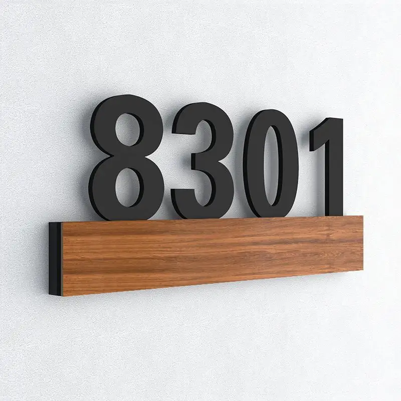 Smart Hotel Customized Logo Language LED Room Number Door Signs With DND Switch Light Touch Switch Floor Signs Hotel Door Plate