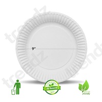 Trendz Restaurant de haute qualité Canne à sucre jetable biodégradable Assiettes à vaisselle de 9 pouces
