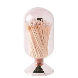 Custom-selling of Different Colors and Sizes Glass Match Cloche Jar for Matchsticks Packing Usage