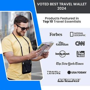 Portefeuille de cou pour voyage et porte-passeport avec blocage RFID, pochette de voyage en nylon fine et facile à dissimuler pour téléphone, argent, cartes et clés - Product Image 5