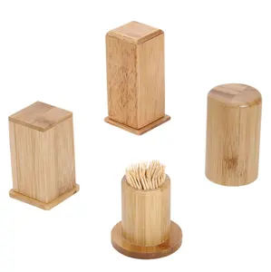 wholesale restaurant eco-friendlybamboo toothpick holder toothpick box toothpick holder