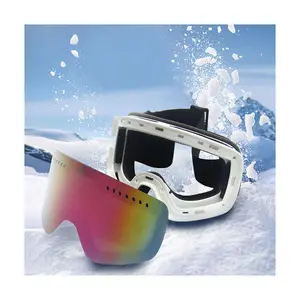 Özel snowboard gözlüğü Snowboard spor kar gözlük büyük kayak gözlüğü Anti sis manyetik çıkarılabilir lens snowboard gözlüğü