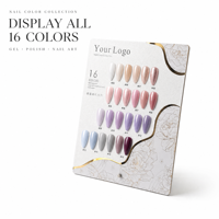 Présentoir de Couleurs de Vernis à Ongles Personnalisé 16 Nuances, Support d'Échantillons Doré Floral pour Salon et Studio