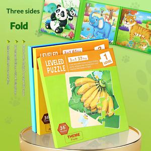 Puzzle magnétique avancé pour enfants, livre en papier pliable, jouet éducatif pour bébés garçons et filles <span class=keywords><strong>de</strong></span> la <span class=keywords><strong>maternelle</strong></span>, moins <span class=keywords><strong>de</strong></span> 50 pièces, coins carrés - Product Image 3