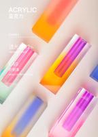 Grosir Centerpieces untuk Dekorasi Pernikahan Nordic Bunga Bunga Kristal Jelas Tabung Persegi Panjang Warna-warni Neon Akrilik Vas