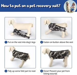 Traje Protector Anti-Lamidas para Perros y Gatos Estérilizados Después de la Cirugía, <span class=keywords><strong>Camiseta</strong></span>, Chaleco, Protección para Heridas y Enfermedades de la Piel, Ropa para Mascotas - Product Image 4