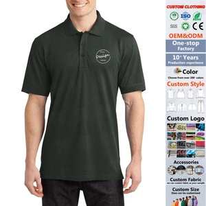 Wholesale Short Sleeve Business Golf T-Shirts Summer Pique Polyester Cotton Polo Shirt Custom logo Embroidered Polo Pour Hommes