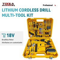 Kit d'outils ménagers multifonctionnels Kit combiné de perceuse électrique sans fil pour mécanicien artisan Ensemble d'outils