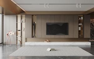 ตู้ทีวีไม้ดีไซน์วิลล่าใหม่หรูหราปรับแต่งได้เฟอร์นิเจอร์ห้องรับแขกทันสมัยแผงร่วมสมัย - Product Image 6