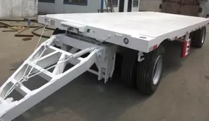 New 3 Axle Turntable Full Trailer Type Drawbar Flatbed Container Trailer Draw Bar Cargo Semi Trailer