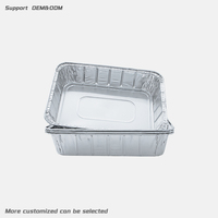 Kotak Makan Aluminium Foil Persegi Panjang Kapasitas Besar, Food Grade, Aman untuk Oven, Dapat Didaur Ulang, dengan Tutup Kertas