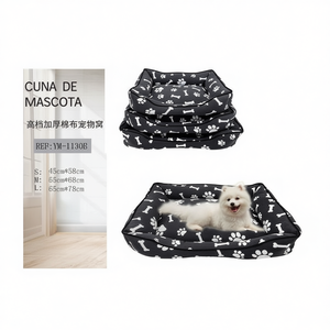 Set Cuccia per Cani in Cotone Spesso di Alta Qualità, Tre Pezzi con Fondo Grigio a Forma di Ossa per Letti per Animali Domestici - Product Image 2