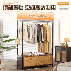 Organisateur de vêtements en acier, type rectangulaire sur pied, multifonction, en fer forgé, pour chambre à coucher, salon, usage domestique - Product Image 1