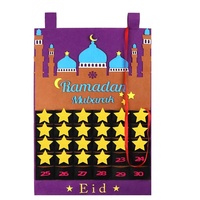 Calendrier de l'Avent Ramadan en feutre fait main, taille moyenne, fabriqué en Chine, disponible pour les vendeurs de commerce électronique en ligne