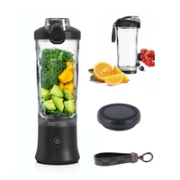 Mini-mixeur portable USB pour agrumes 600 ml, rechargeable, électrique, 6 lames en acier inoxydable, compatible lave-vaisselle domestique