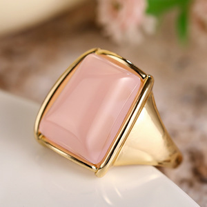 Elegante Anello Irregolare Quadrato Effetto Pietra di Luna Stile Coreano Giapponese Gioielli Moda Donna Uso Quotidiano Regalo Chic - Product Image 2