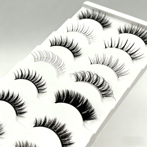Faux cils 3D naturels et vaporeux, réutilisables, faits à la main, en fibres synthétiques douces, pour femmes, maquillage cosmétique - Product Image 5