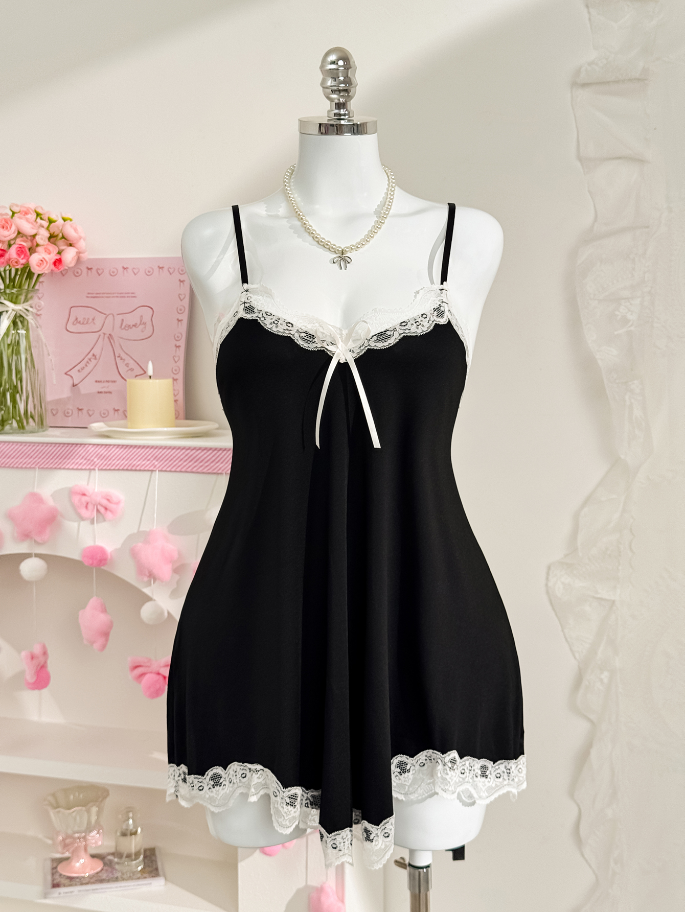 knee length dresses for ladies Womens Short Silk Nightgown V Neck Silk Lace Slip Dress Purple / 1x main image 0