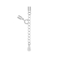 Collier en argent sterling plaqué or Zhenfa avec logo DIY, cordon en cuir, chaîne d'extension tubulaire et fermoir à ressort pour bijoux