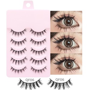 Cils de marque privée, faux cils, 5 paires de cils individuels en vison, matière synthétique, 15 styles, maquillage pour cils - Product Image 5