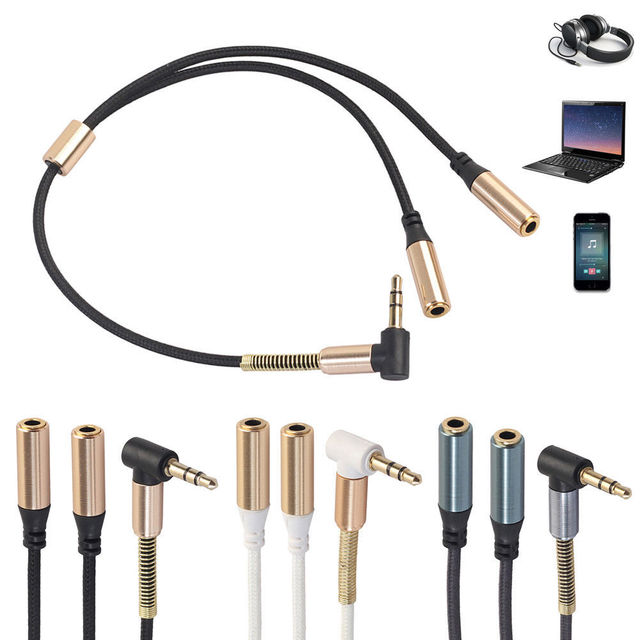 Audio Splitter Cable 3.5mm Audio Stereo Y Splitter Male to 2 Female Jack Headphone Cable