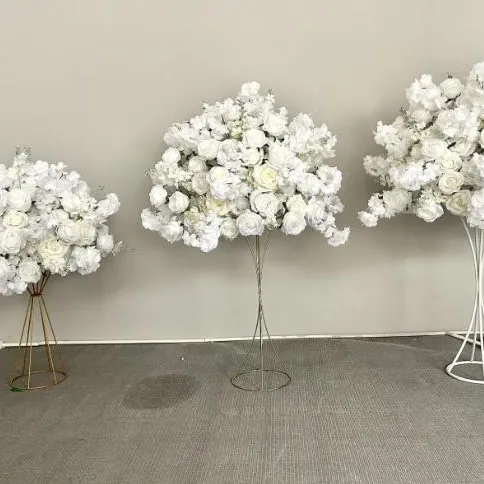 QSLH-V229 yeni stil yapay beyaz gül kiraz çiçeği çiçek topu Event asılı olay için çiçek topu