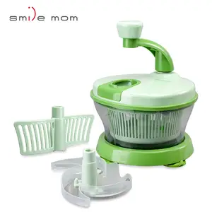 Kitchen gadgets stainless steel blade 2 in 1 manual food processor onion vegetable chopper for baby food