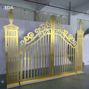 Arco de Boda Personalizado LEDA Profesional con Forma de Puerta de Castillo, Color Dorado, Acrílico, Moderno y Elegante, para Uso en Interiores/Exteriores - Product Image 2
