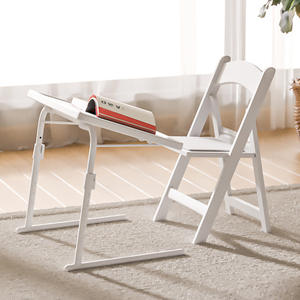 Chaise pliante blanche durable résistante aux intempéries pour terrasse extérieure, camping et événements intérieurs - Product Image 4