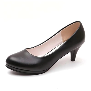 Zapatos <span class=keywords><strong>de</strong></span> Trabajo <span class=keywords><strong>de</strong></span> Piel Suave para Mujer, Sin Cordones, Tacones Altos Finos, Antideslizantes, Impermeables, Diseño Ligero para Azafatas, para Vestir Formal - Product Image 2