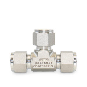 Raccord de compression en acier inoxydable SS316L de précision, raccord en T à diamètre égal haute pression pour applications générales - Product Image 2