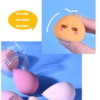 Éponges de maquillage en forme de goutte d'eau Drift Bottle Beauty Eggs, 6 pièces, en polyuréthane hydrophile souple, coupe inclinée, mini